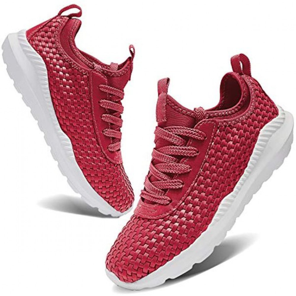 Running Shoes Woven Slip Sneakers Casual Basketball Fashion Outdoor Movement Leisure Shoe Red